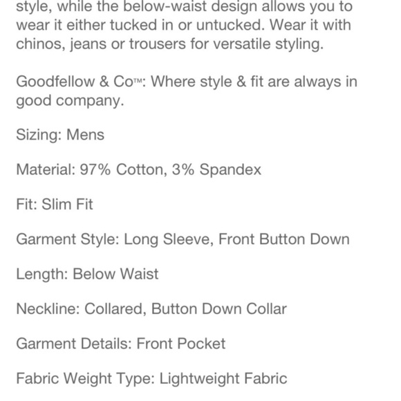 Men's Every Wear Long Sleeve Button-Down
Shirt - Goodfellow & Com Navy Blue L - Picture 4 of 7